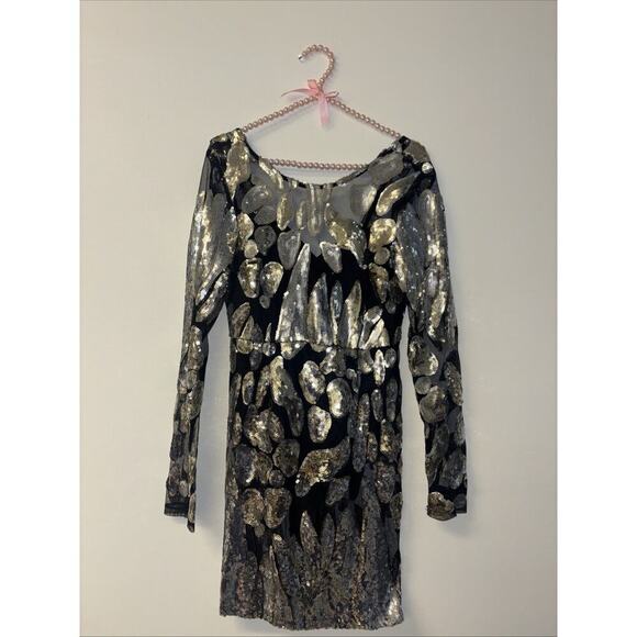 Latiste Dress Sequin Silver Spark Tulle‎ Goth Punk Rock Sz Med Fairy Concert Blk - Picture 1 of 6